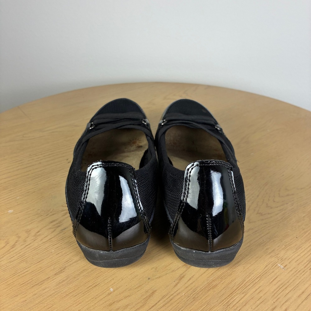 Earth Spirit Mesh Patent Leather Crisscross Strap Flats Women's 7 Comfort - Picture 5 of 7